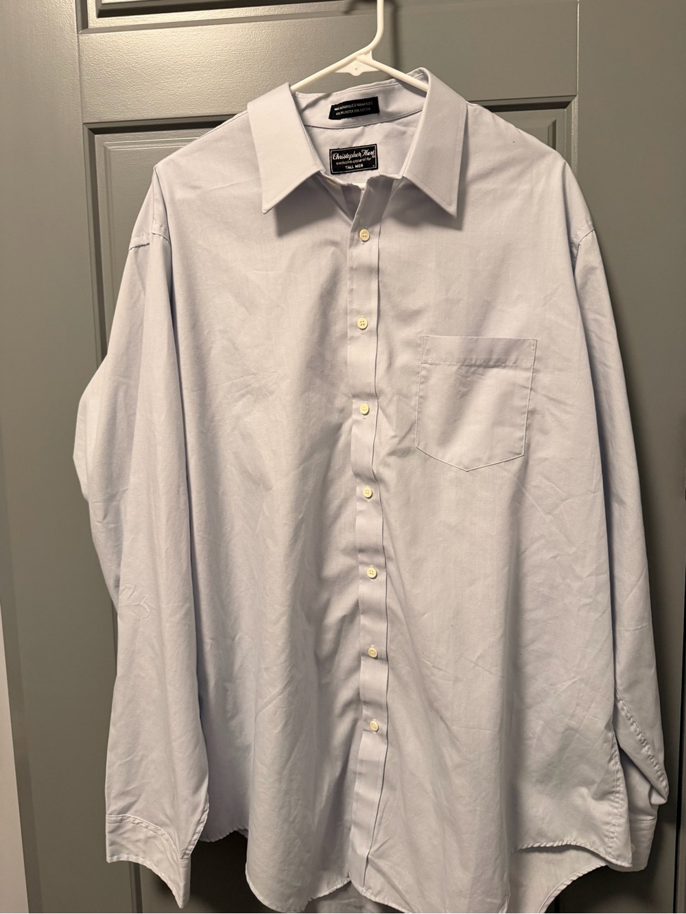 Christopher Hart Light Blue Men’s Dress Shirt - Classic Button-Down Long Sleeve